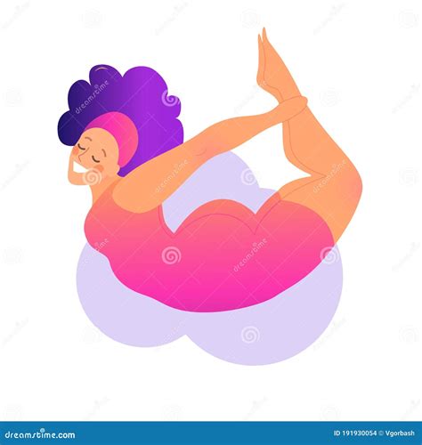 M S Tama O Curvado Se Ora Haciendo Clase De Yoga Ilustraci N Vectorial