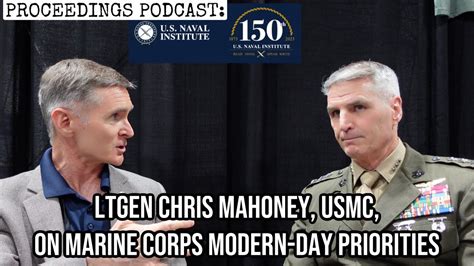 LtGen Chris Mahoney USMC Talks About Marine Corps Priorities YouTube