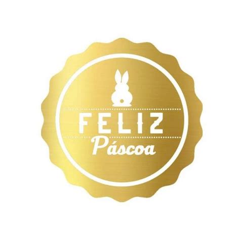Adesivo Feliz Páscoa Ref Hot Stamping Dourado Pct c unds Stickr