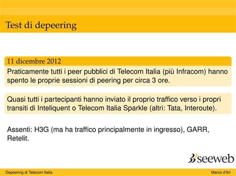 Depeering Di Telecom Italia Ppt