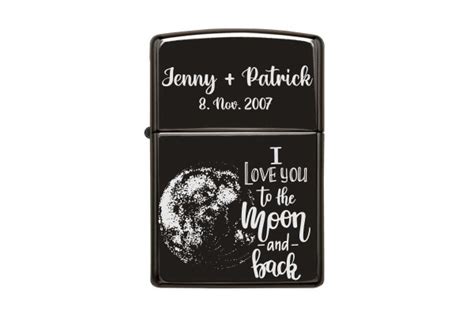 Personalisiertes Zippo I Love You To The Moon And Back GravurShop