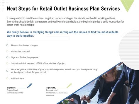 Strategic Plan Retail Store Next Steps For Retail Outlet Business Plan Services Ppt Model Layout