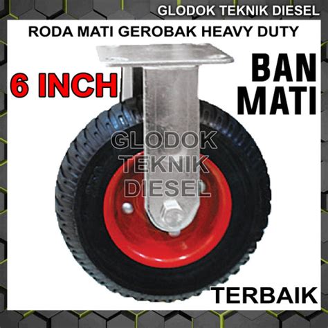 Jual Roda Karet Mati Heavy Duty Trolley Troli Inch Gerobak Ban Mati