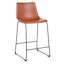 Crosby St Drake Faux Leather Modern Industrial Counter Stool Cognac