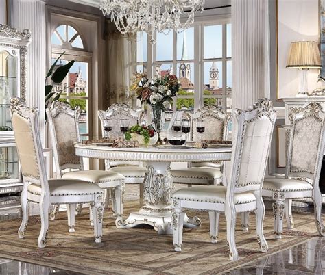 Vendome Dining Table Dn In Antique Pearl By Acme W Options