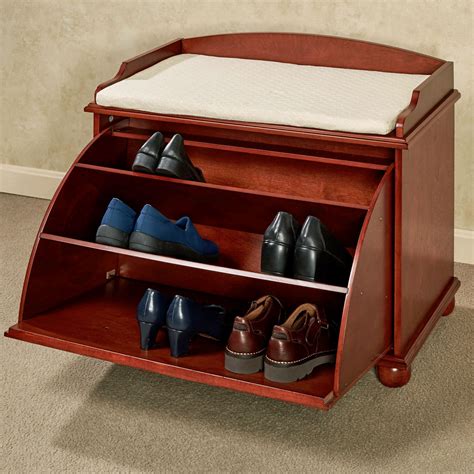aubrie wooden shoe storage bench