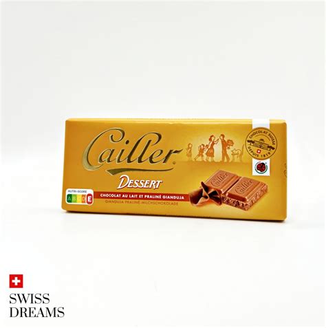 Cailler Dessert Praline Gianduja Chocolate Bar Swissdreams