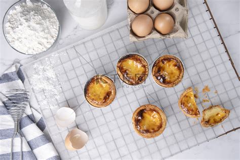 蛋挞传统葡萄牙甜点pasteis de Nata Portug高清摄影大图 千库网