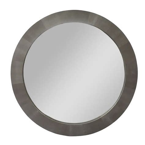 Round Mirror Grey Shagreen Leather Ecco Trading Design London