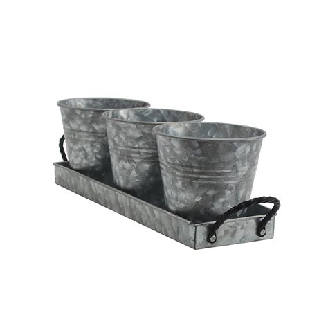 Home Herb Pots With Tray Set Indoor Home Garden Metal Iron Cheap