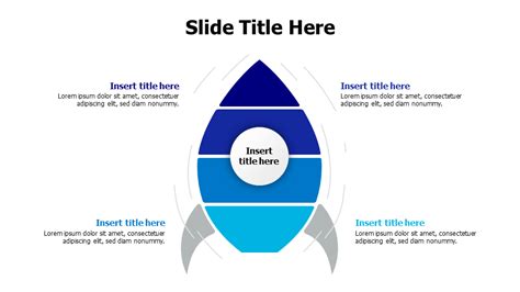 4 Points Rocket Infographic With Numbering Inforgraphics Slides