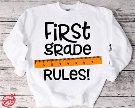 First Grade Rules Svg 1st Grade Shirt Svg Girls And Boys Design Etsy