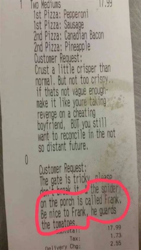 This Is The Most Weirdly Specific And Amazing Pizza Receipt You Will