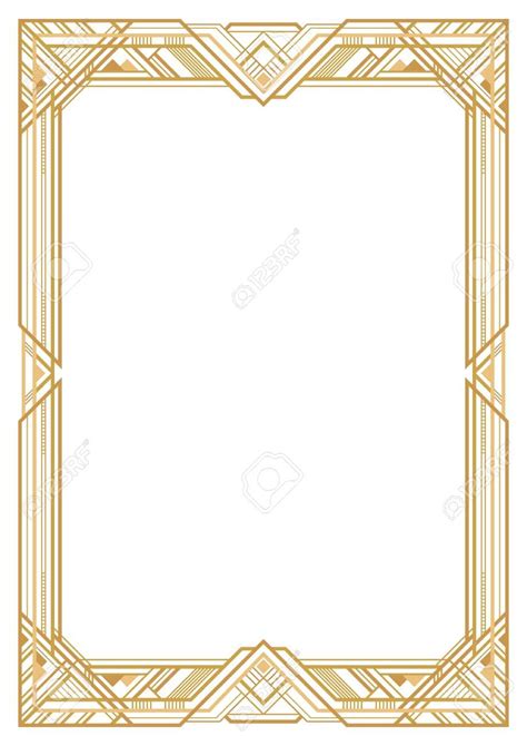 Art Deco Page Border Vector Free Art Deco Border Art Deco Borders