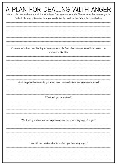 Anger Worksheets For Adults Anger Worksheets Anger Management