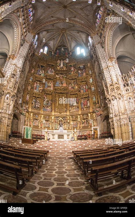 Interior Of The Primate Cathedral Of Saint Mary Of Toledo Spain Stock