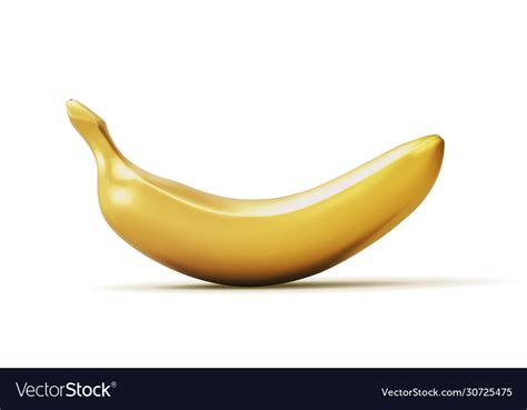 Realistic Golden Banana Isolated On White Vector Image