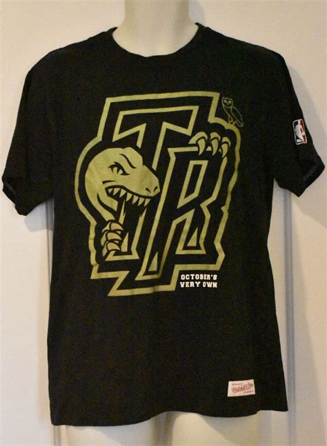 Nba Toronto Raptors Ovo Drake Mitchell And Ness Black T Shirt Size L Ebay