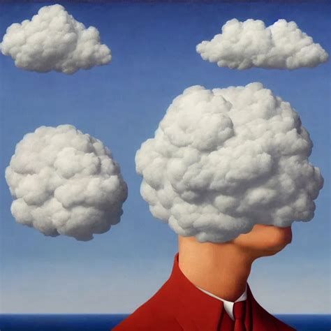 Portrait Of A Man Whos Head Is A Cloud His Head Is Stable Diffusion