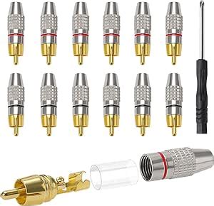 Kuoqiy Pcs Rca Male Plug Connectors Gold Plated Rca Plug Audio