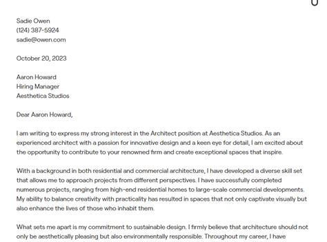 12 Architect Cover Letter Examples With In Depth Guidance