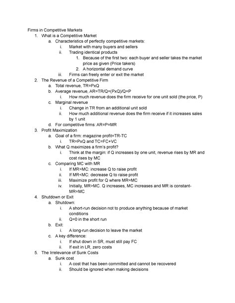 Econ Chapter 14 Part 1 Firms In Competitive Markets 1 What Is A