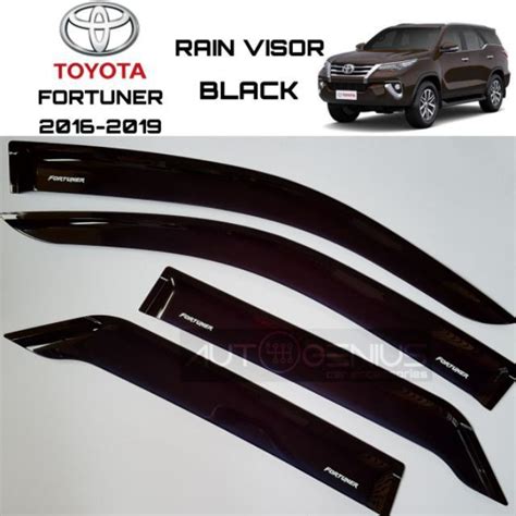 Toyota Fortuner 2016 2020 OEM Window Door Visor Black Car Accessories