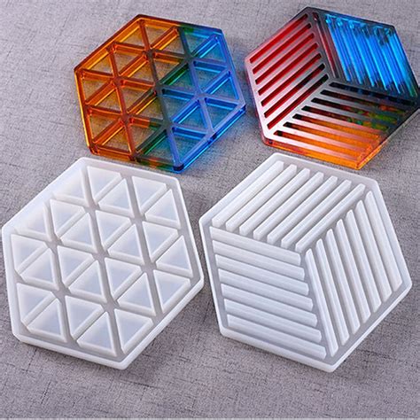 Hexagon Coaster Silicone Mold Epoxy Resin UV Resin Mold Etsy