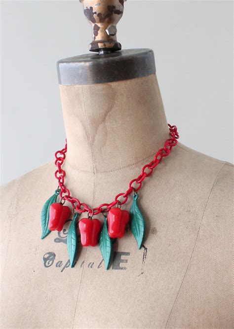 Vintage 1940s Celluloid Scotch Bonnet Novelty Necklace Raleigh Vintage