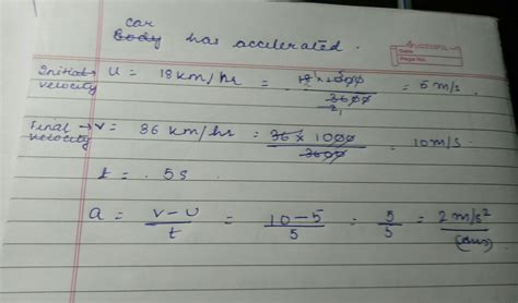 A Car Accelerates Uniformly From Km Per Hour To Km Per Hour In