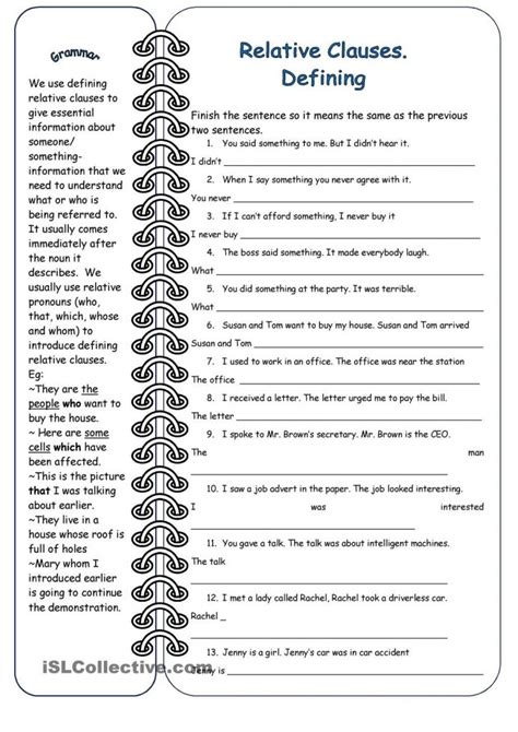 Reduced Relative Clauses Exercises Pdf