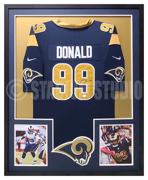 Aaron Donald Autographed Framed Rams Navy Jersey - The Stadium Studio