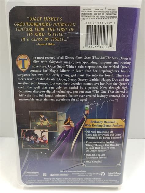 Snow White And The Seven Dwarfs Vhs 2001 Platinum Edition 786936150575 Ebay