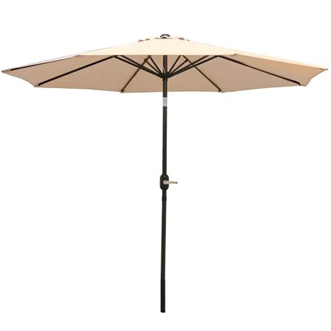 Sunrinx Ft Aluminum Market Crank And Tilt Patio Umbrella In Beige