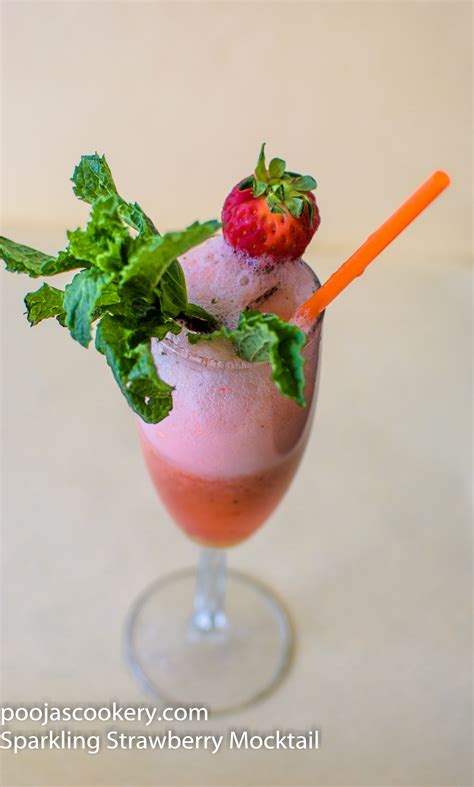 Sparkling Strawberry Mocktail Pooja S Cookery