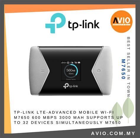 Tp Link Tplink Lte Advanced Mobile Wifi M7650 Dual Band 600mbps 3000mah Support 32 Device Micro