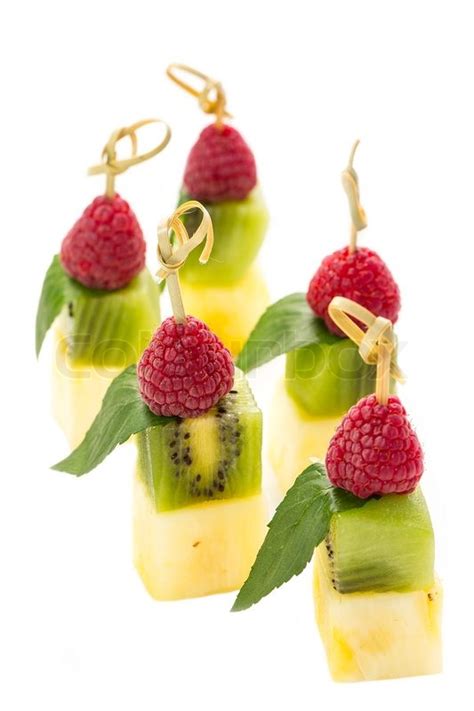 Plate of fruit dessert canape | Stock image | Colourbox