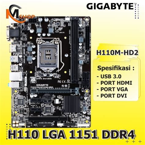 Jual Mainboard Motherboard Mobo Intel Socket Lga 1151 H110 Ddr4