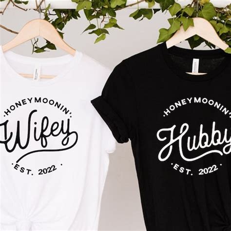 Cute Honeymoon Shirts Wifey Hubby Mr Mrs Shirts Newlywed Etsy