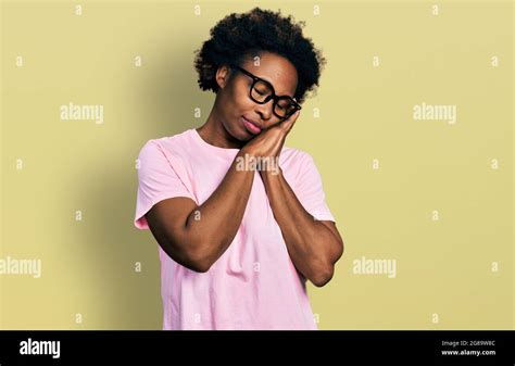 African American Woman With Afro Hair Wearing Casual Clothes And