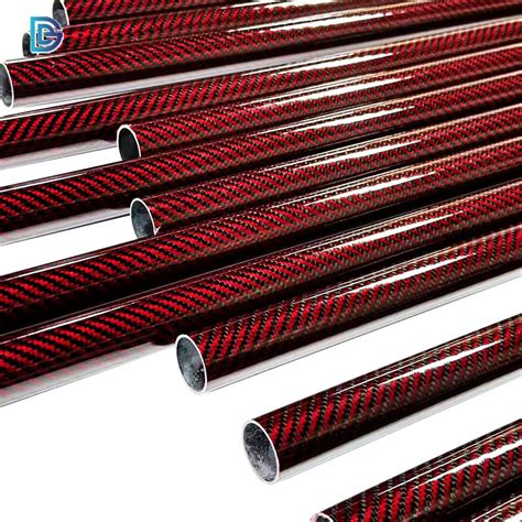 China Factory Color Red Black Kevlar Aramid Carbon Fiber Tube Matte