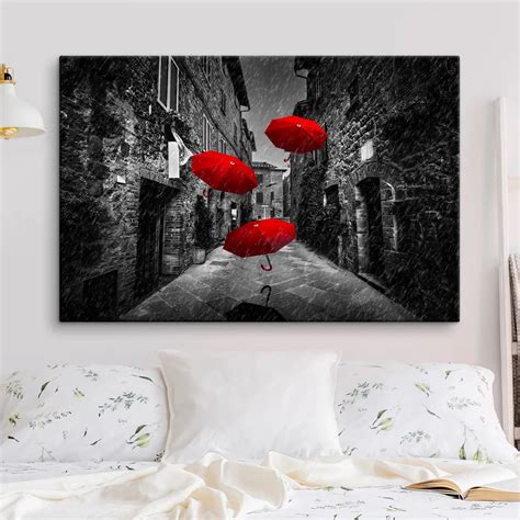 Tableau Parapluies Rouges Nr S Magasin En Ligne Uwalls Fr