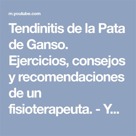 Tendinitis De La Pata De Ganso Ejercicios Consejos Y Recomendaciones