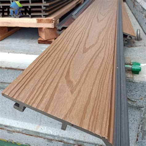 Lambrin Exterior Pvc Wpc Wall Cladding Modern Style Wood Grain Plastic