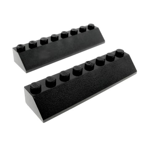 2x Lego Dachstein 45 2x8x1 schwarz Ziegel schräg Stein 4163334 4445