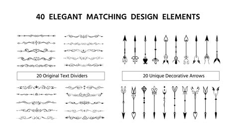 Set Of 20 Hand Drawn Text Dividers Calligraphic Vignettes Elegant