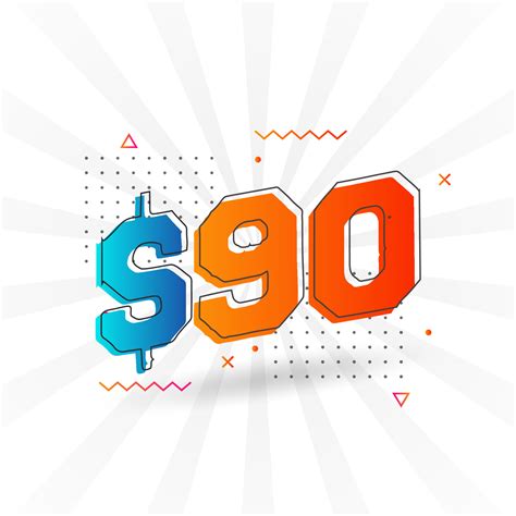 90 Dollar currency vector text symbol. 90 USD United States Dollar ...