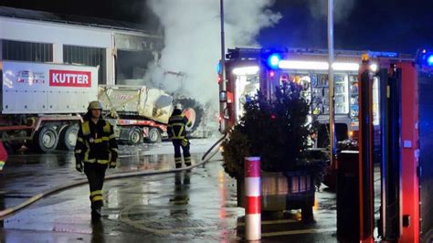 Memmingen Brand Auf Dem Gel Nde Eines Bauunternehmens