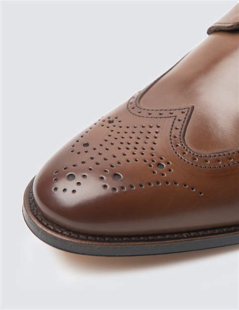 Leather Men S Shoe With Derby Lace Up In Tan Hawes Curtis Uk