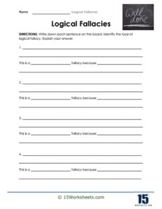 Logical Fallacies Worksheets - 15 Worksheets.com